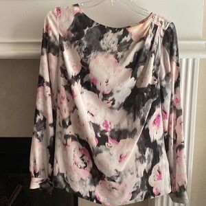 Liz Claiborne size small black, pink, and white blouse with a side top button